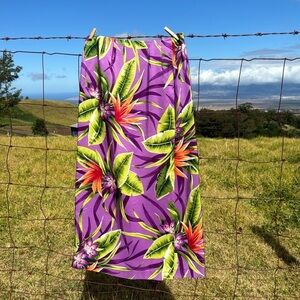 Worthington Purple tropical floral silk Faux Wrap Mazxi Skirt 10